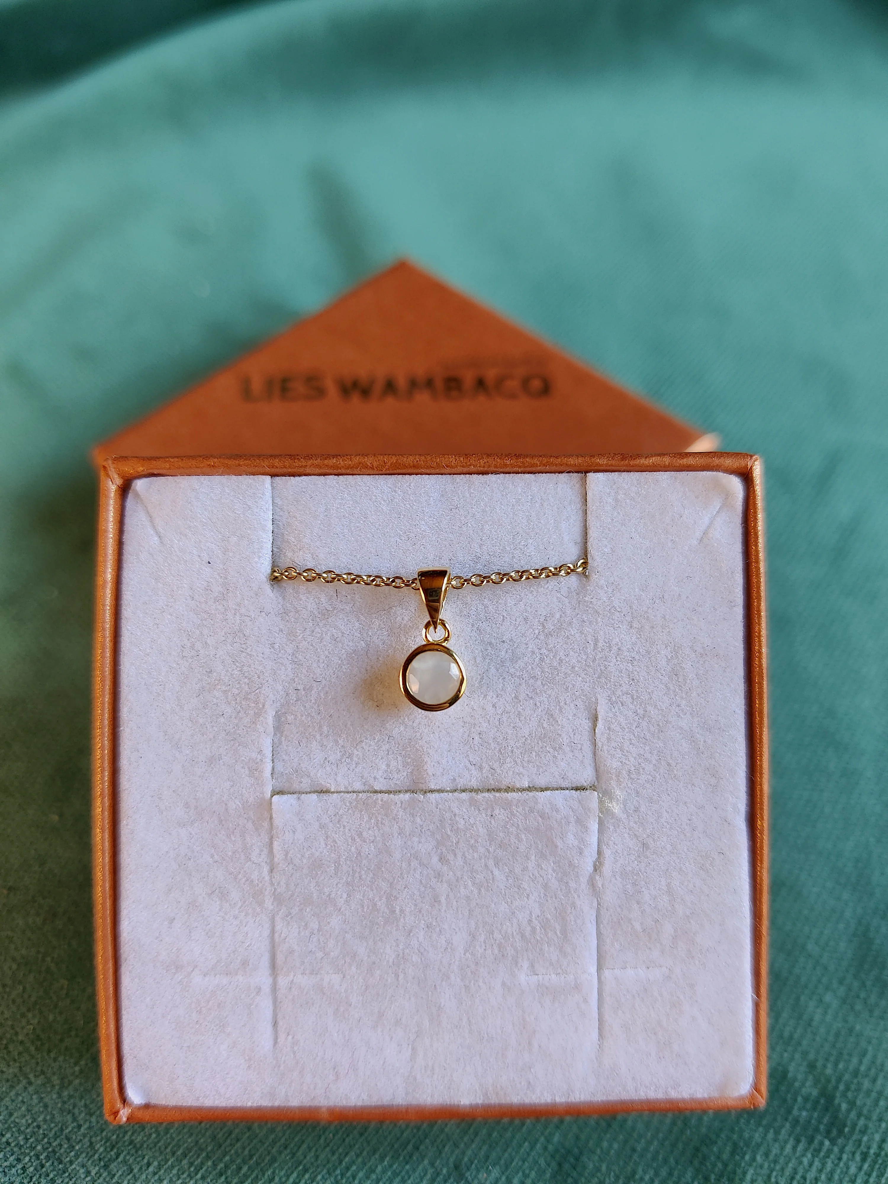 Hanger in 14k geel goud met maansteen - Juna