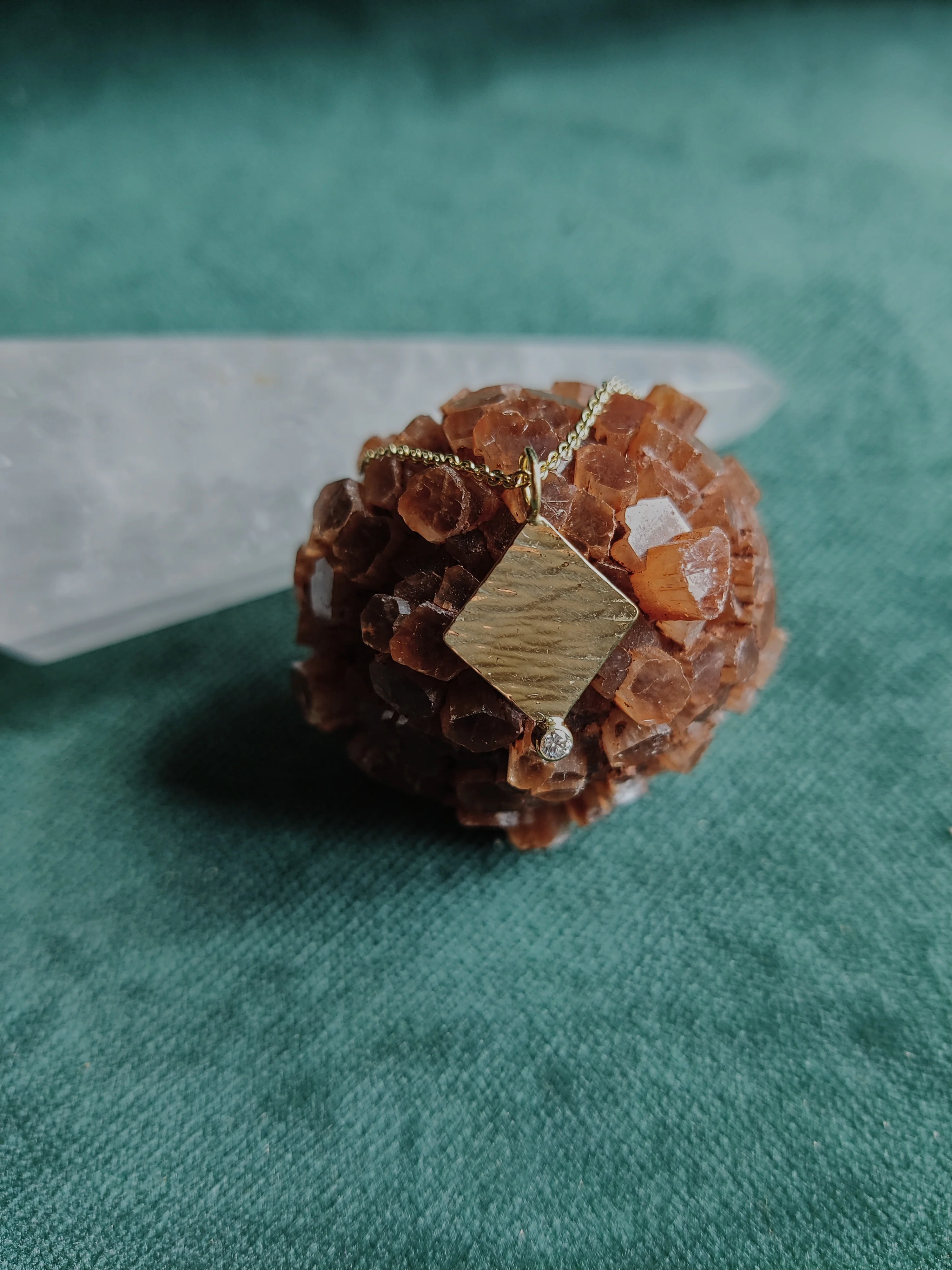 Hanger in 18K geel goud met briljant diamant - Bonnie