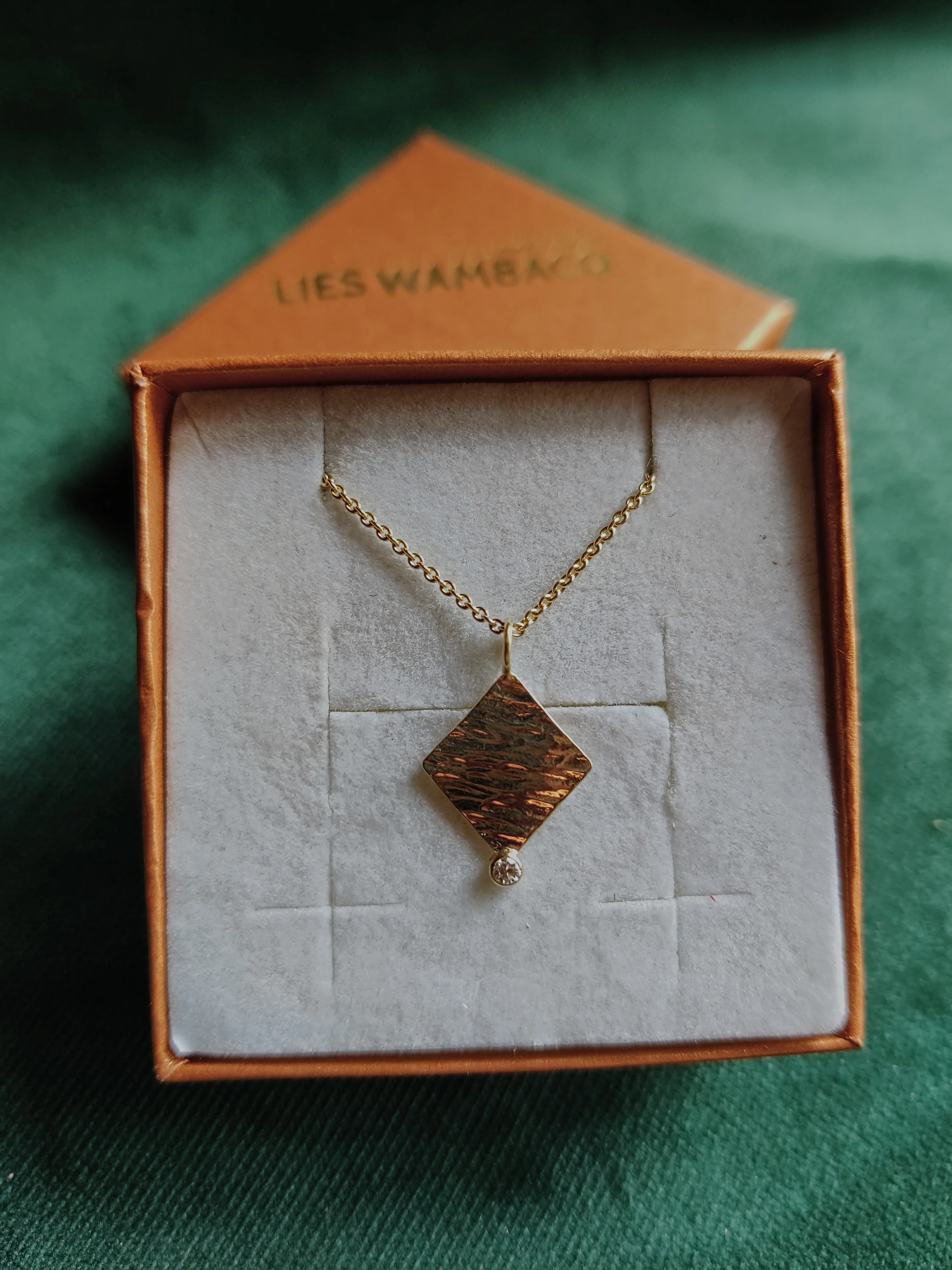 Hanger in 18K geel goud met briljant diamant - Bonnie