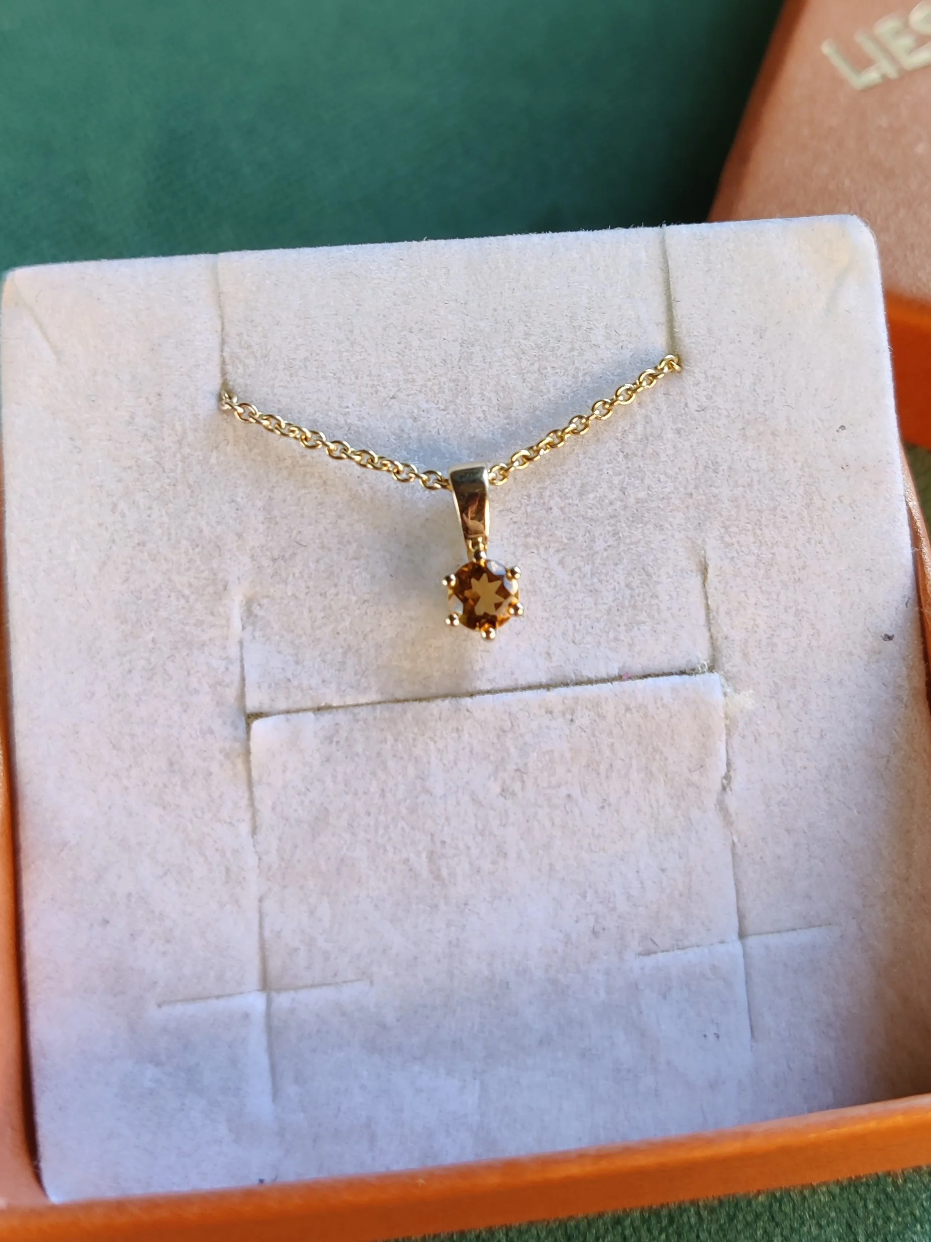 Hanger in 14k geel goud met geboortesteen - alle verschillende maanden