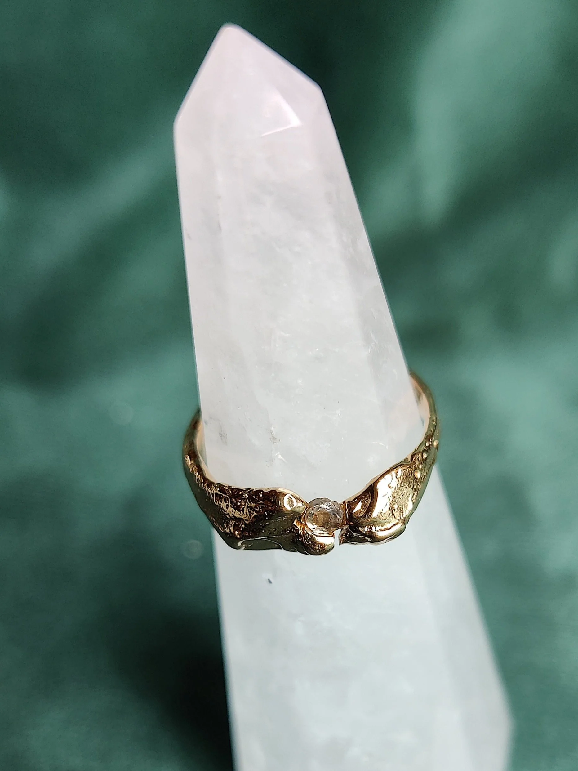 Ring in 18k rosé goud met rose cut diamant: Lauren