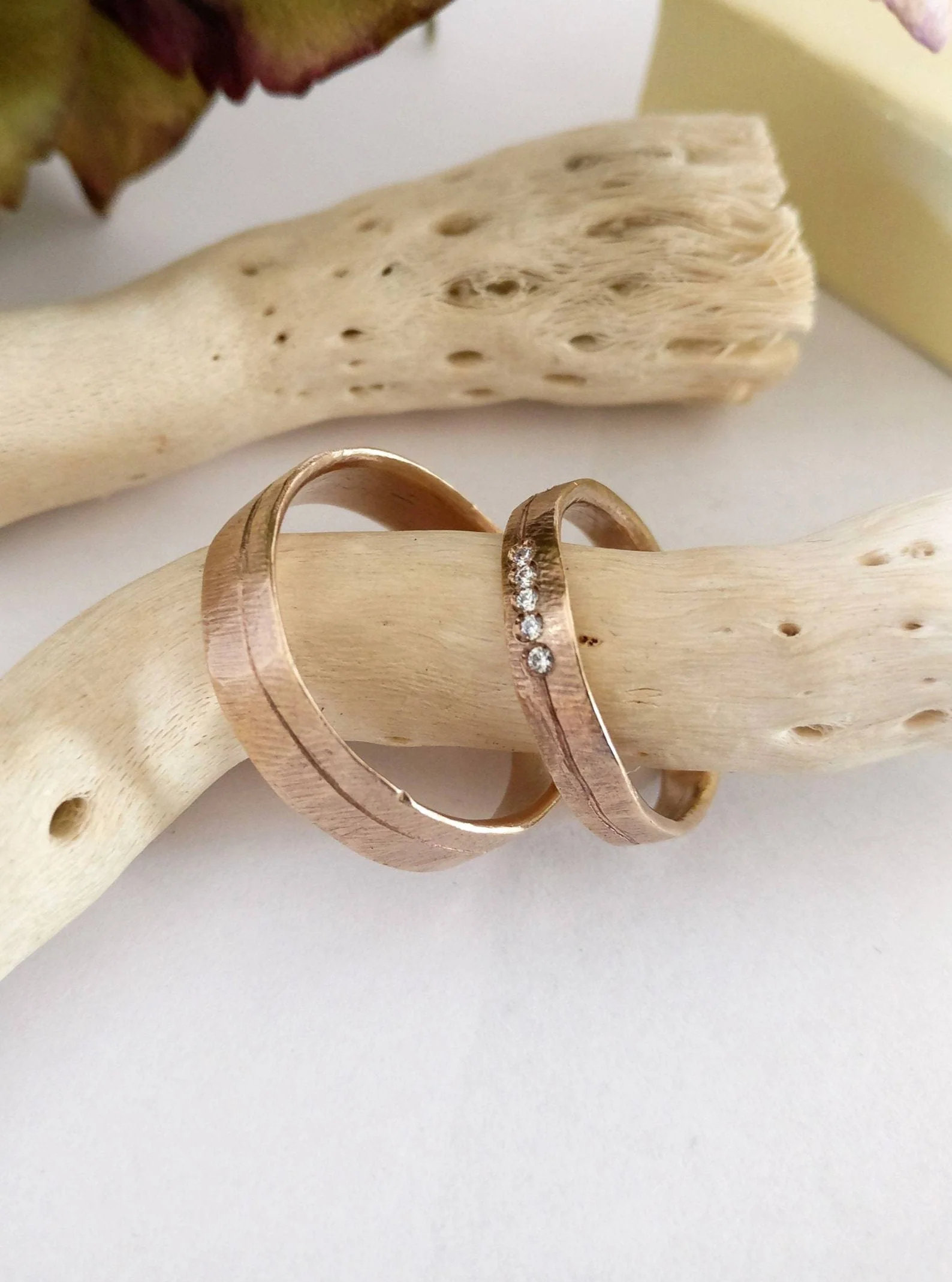 Trouwringen in 18k rosé goud: Isabella en Peter Paul