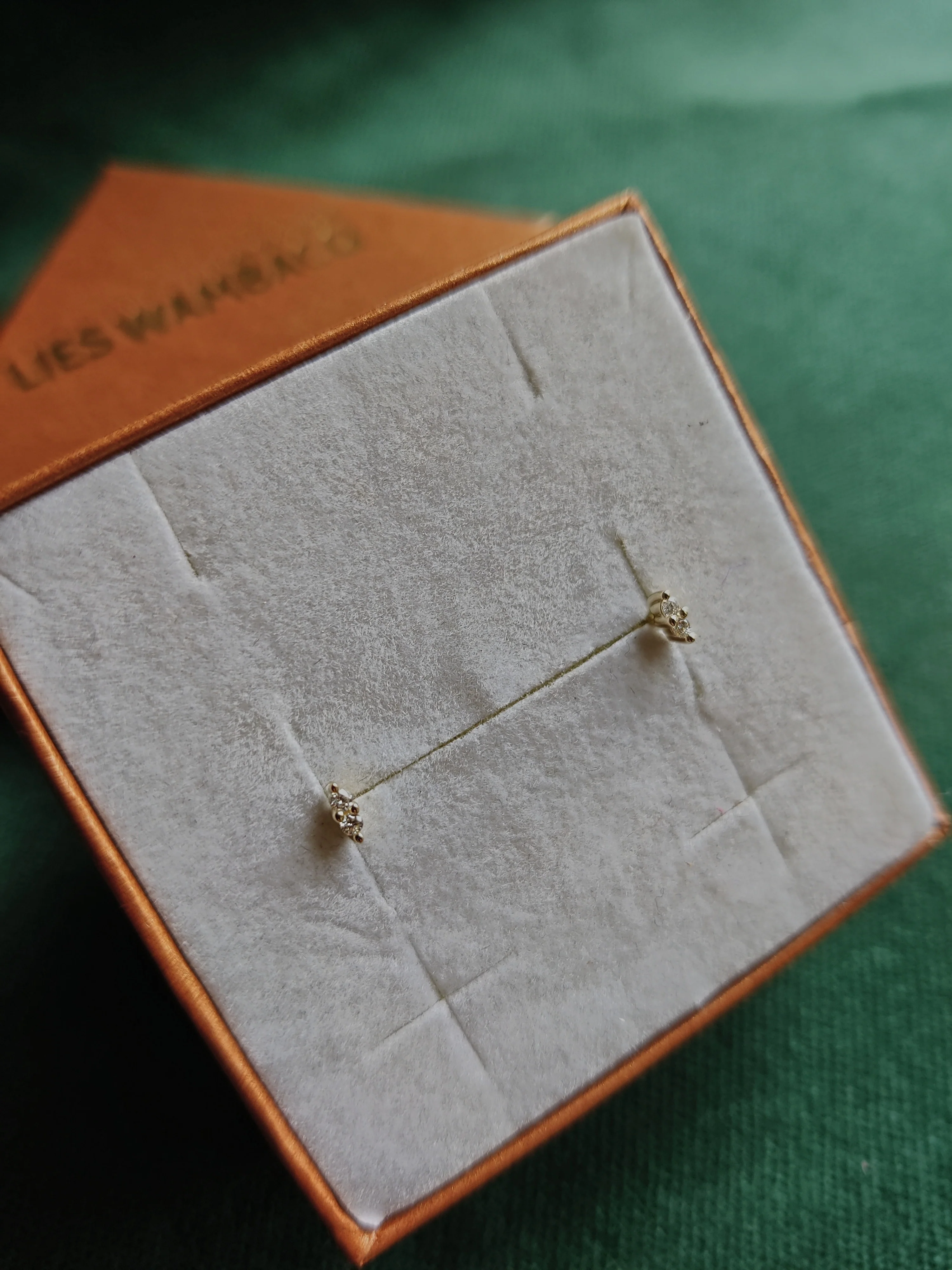 Oorbel in 14k geel goud met diamant - Fea