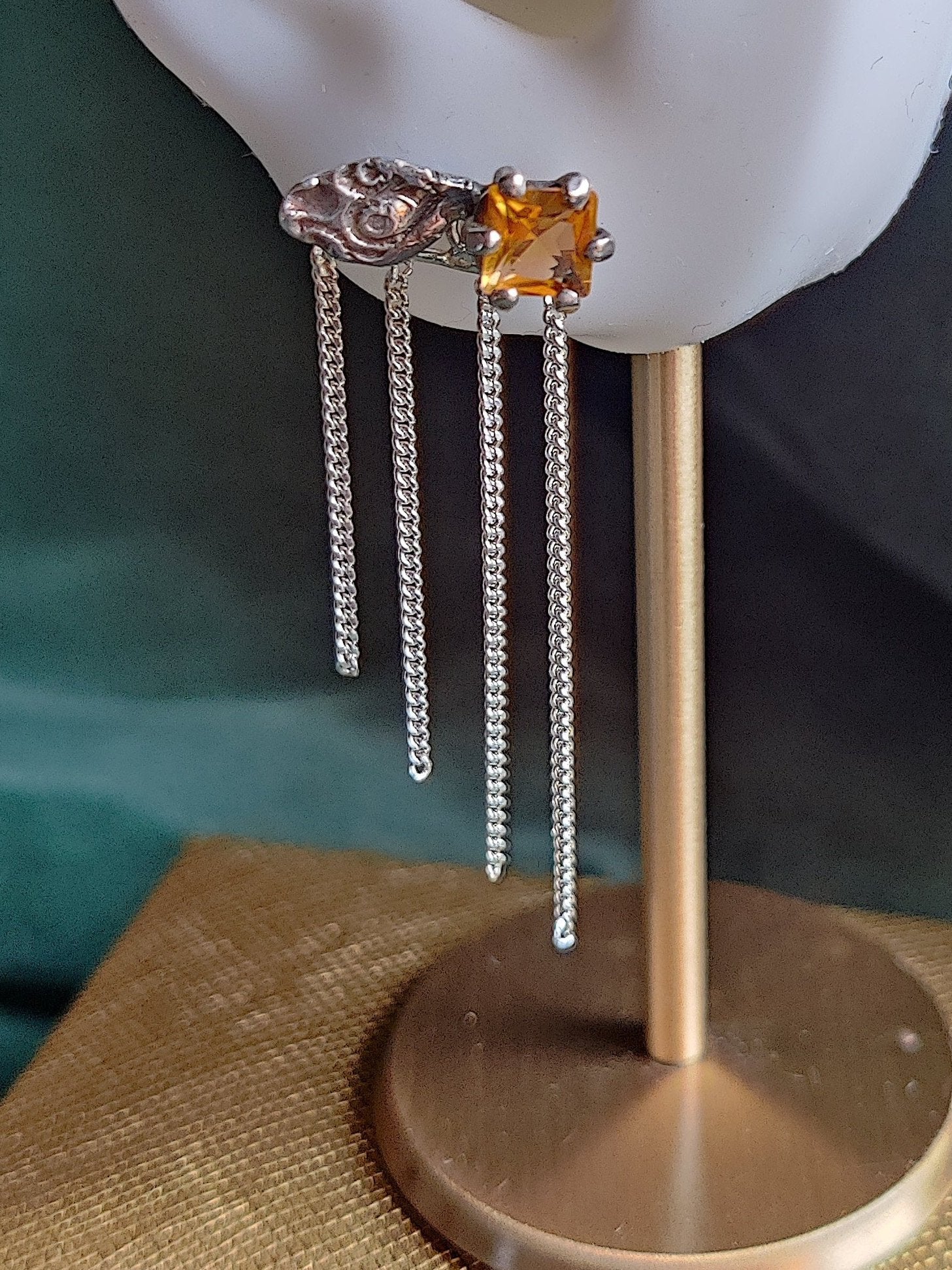 Oorbellen zilver met citrine: Cindy
