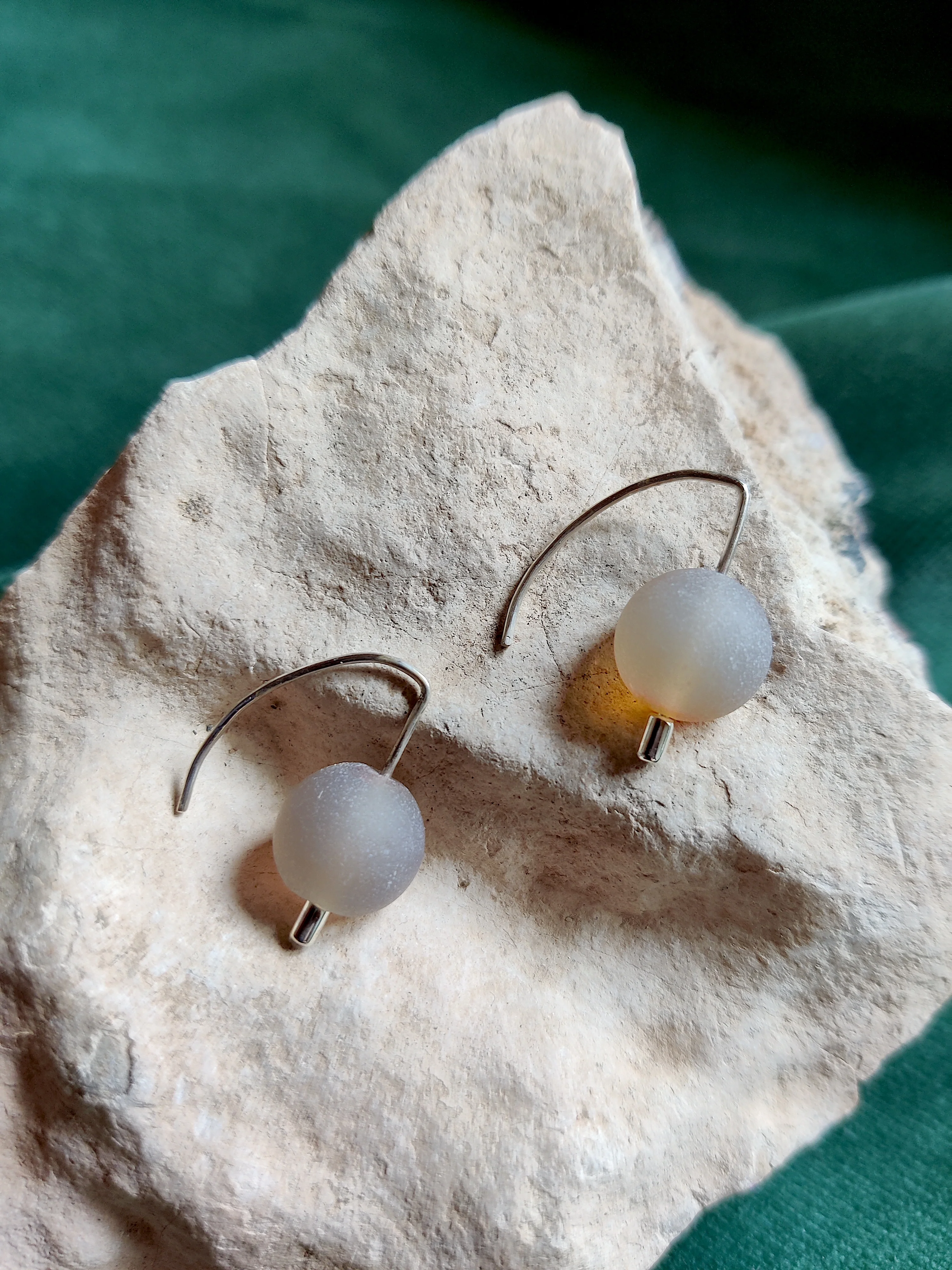 Oorhangers in zilver met carneool - Cléo