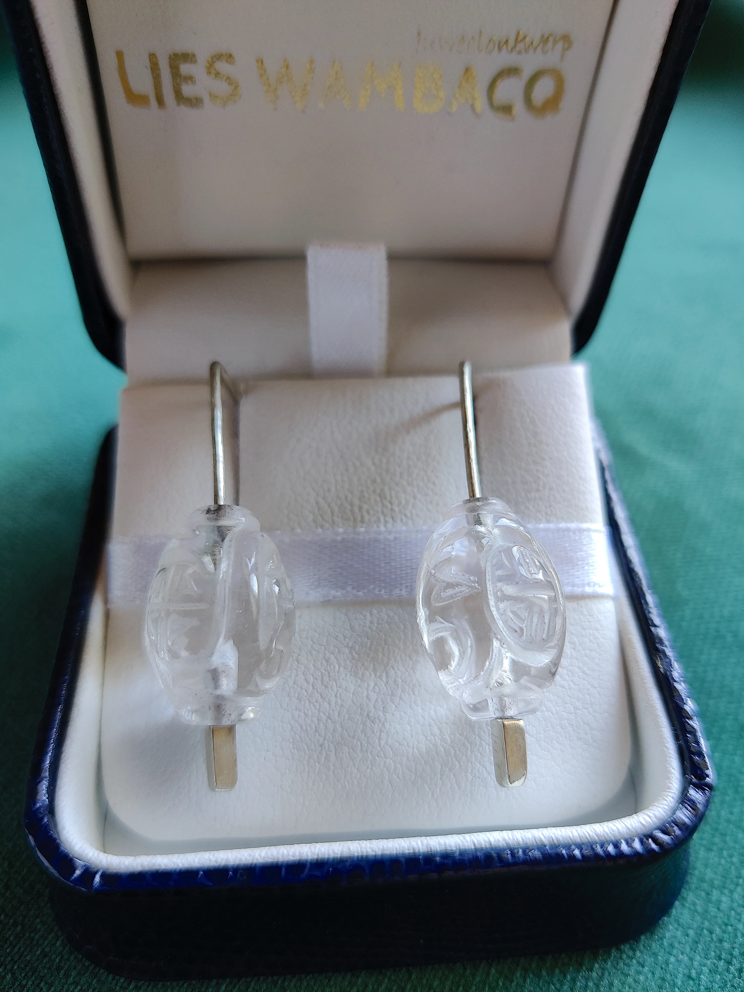 Oorbel hanger in zilver met bergkristal - Bel-Li