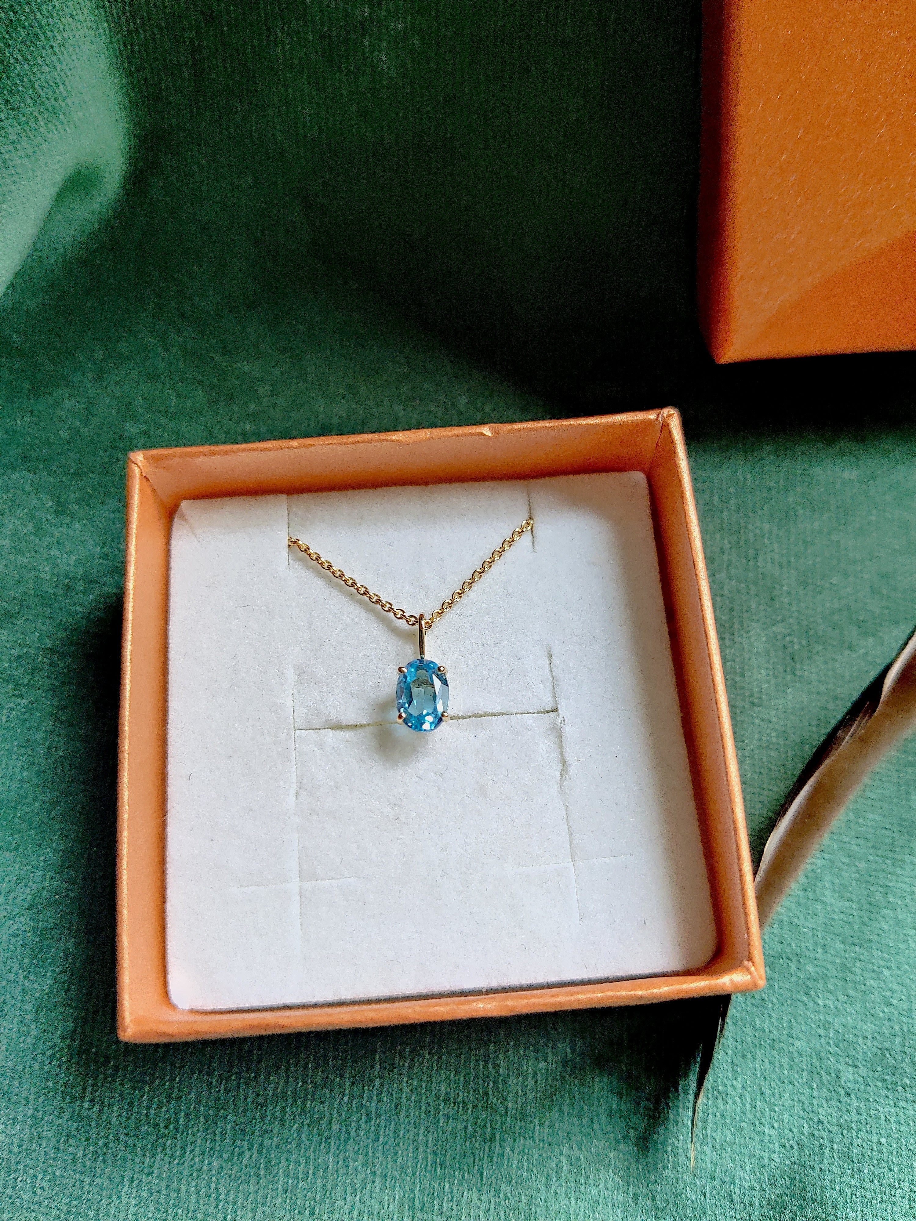 Hanger in 14k geel goud met topaas - Deci Luxe