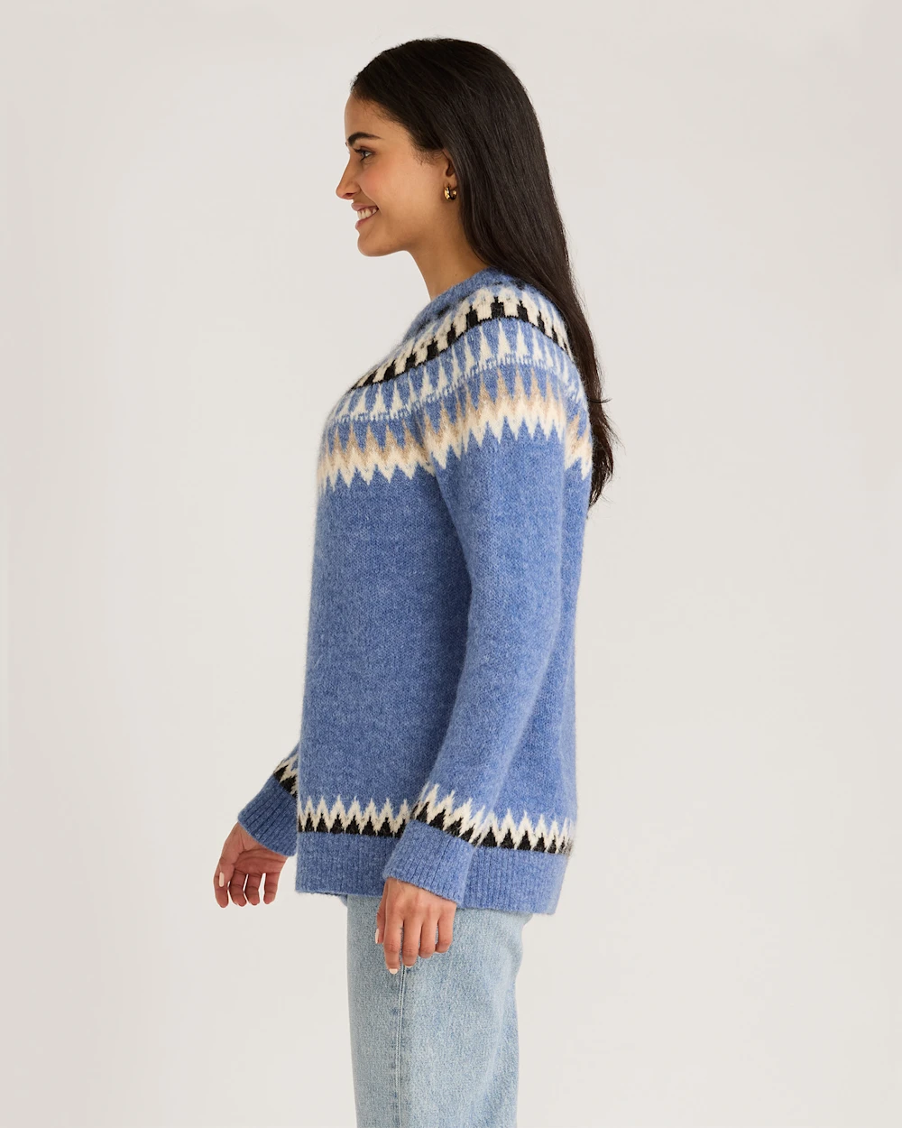 WOMEN'S OVERSIZED ALPACA FAIR ISLE SWEATER
