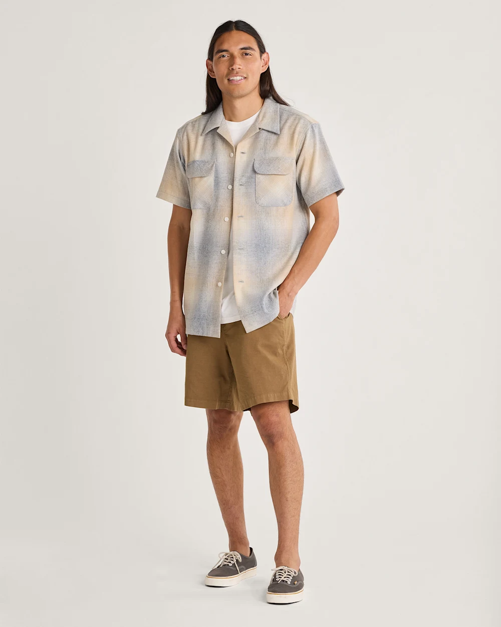 MEN'S SHORT-SLEEVE PLAID BOARD SHIRT