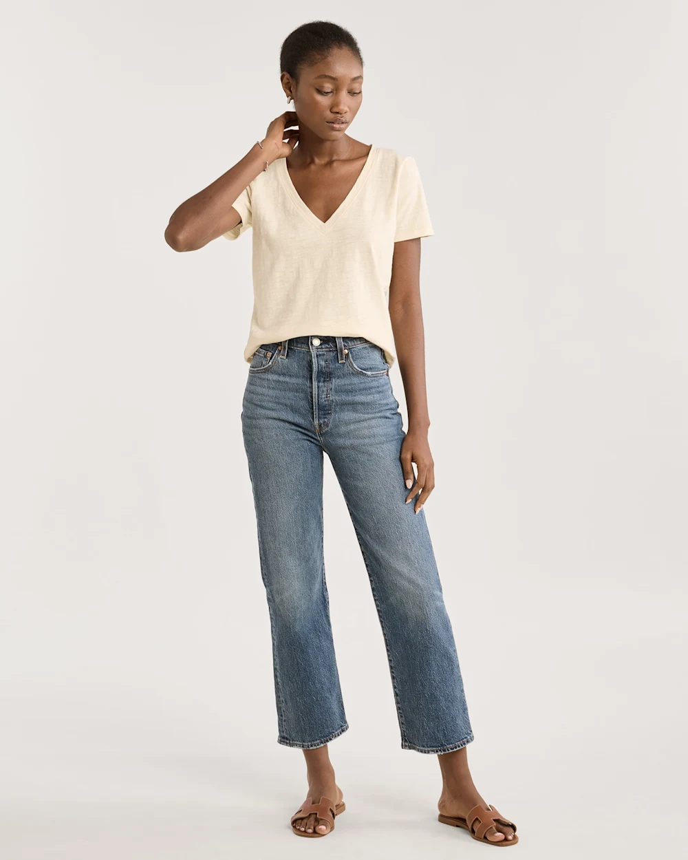 WOMEN'S SHORT-SLEEVE COTTON SLUB TEE