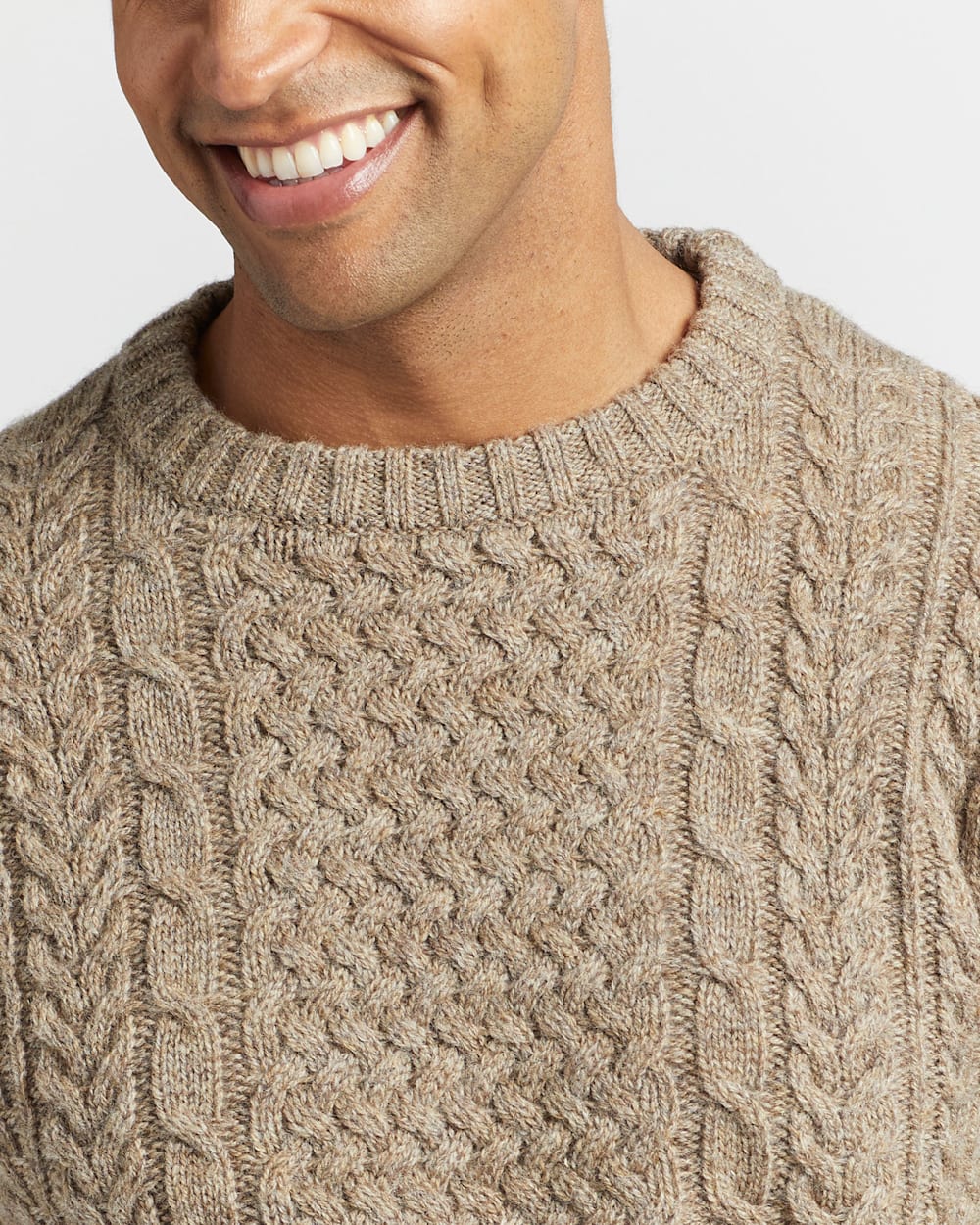 MEN'S SHETLAND COLLECTION FISHERMAN SWEATER