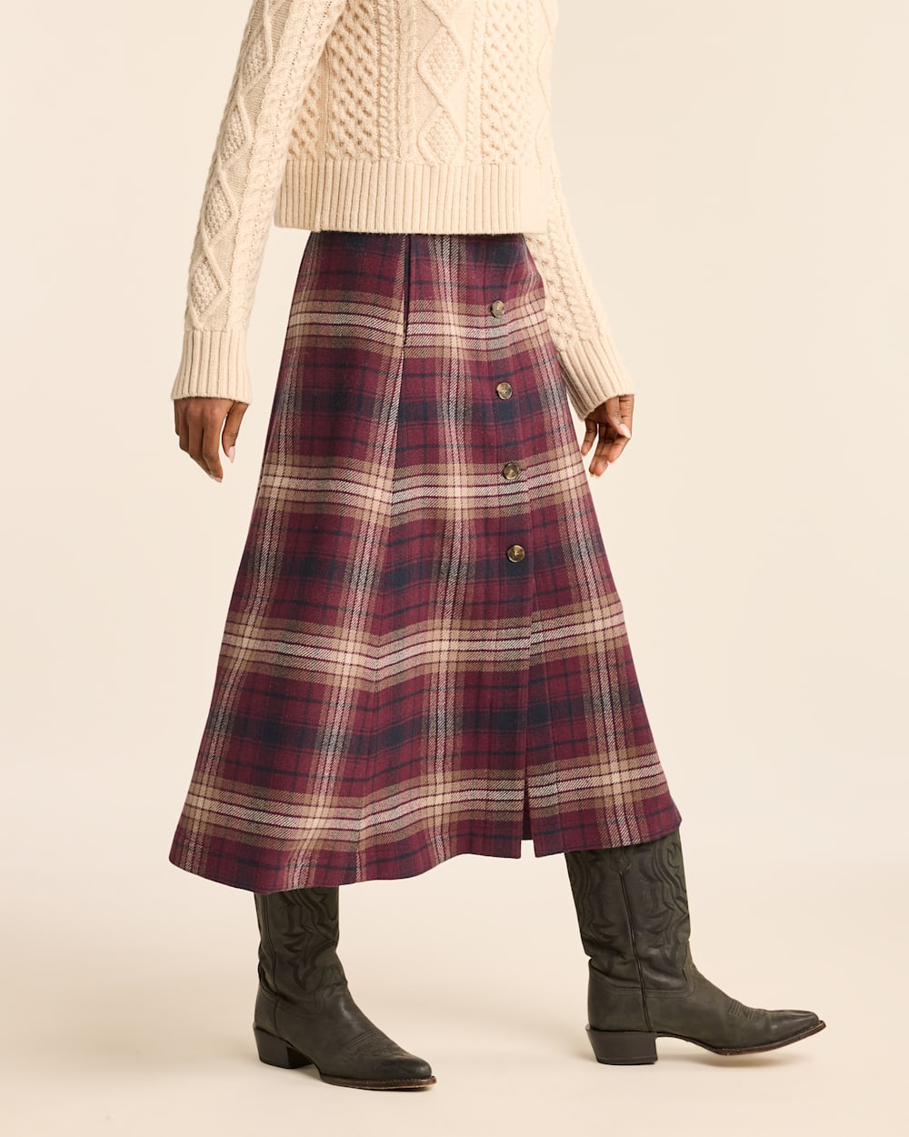 WOMEN'S PLAID WOOL SKIRT
