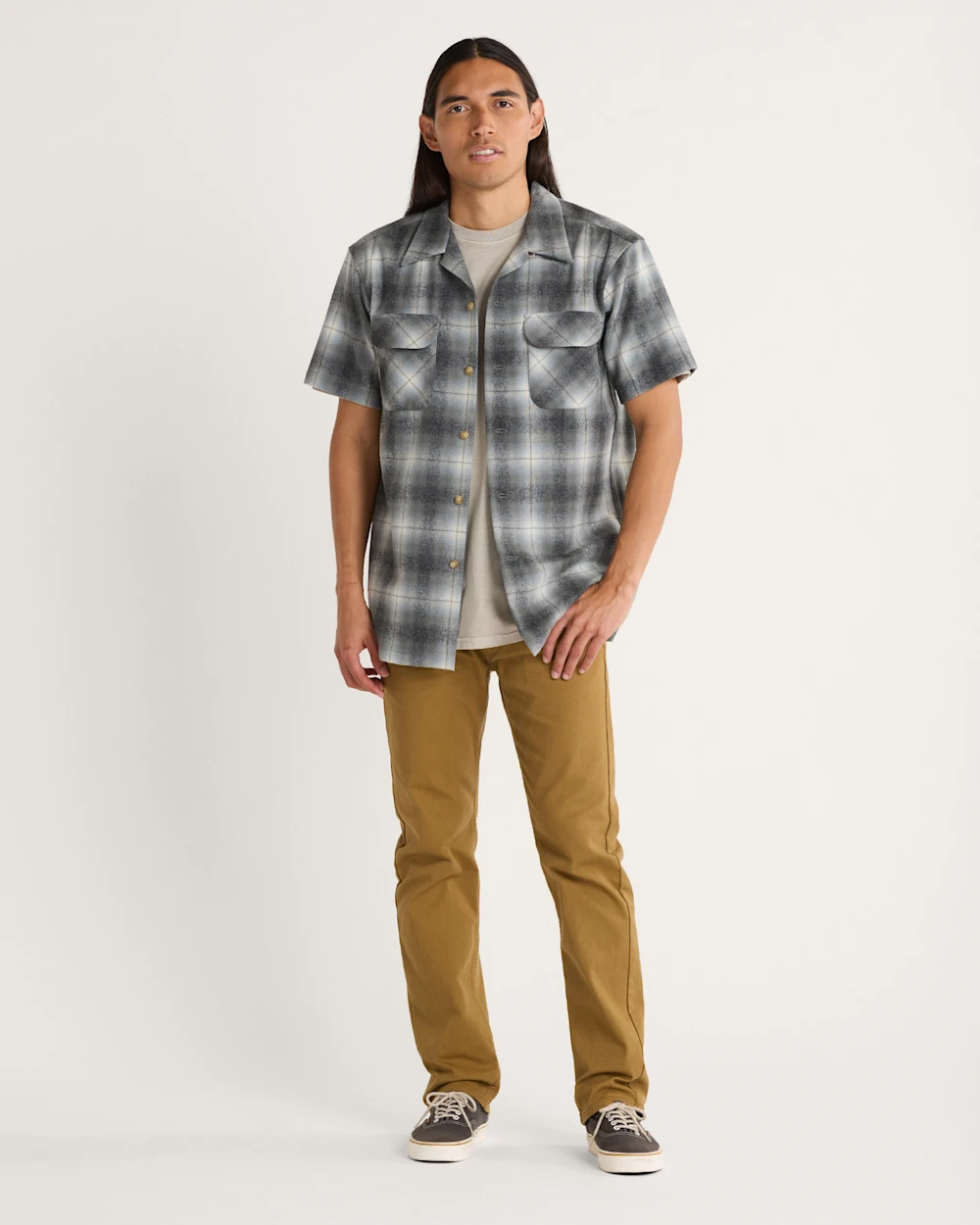 MEN'S SHORT-SLEEVE PLAID BOARD SHIRT