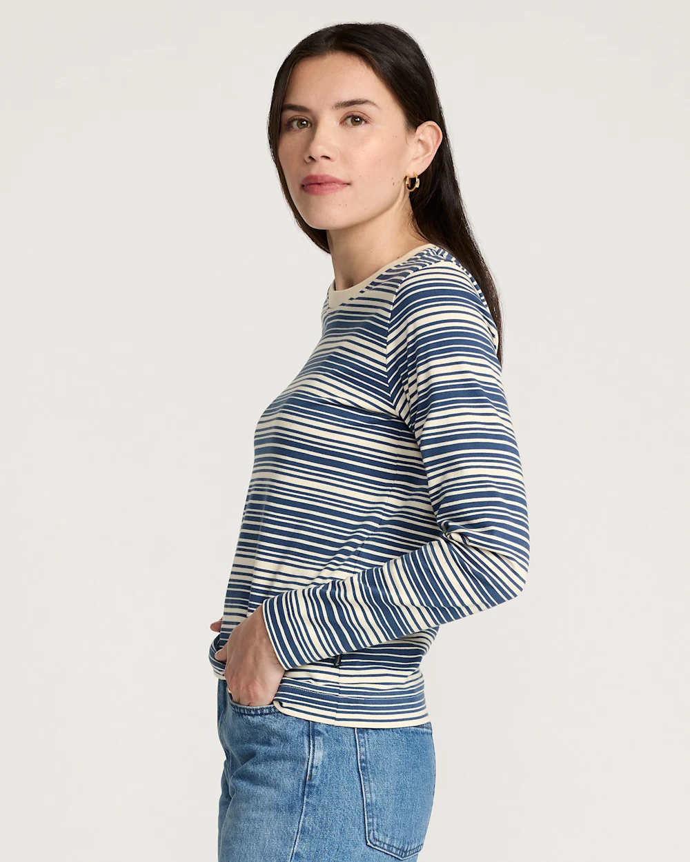 WOMEN'S LONG-SLEEVE STRIPE DESCHUTES TEE