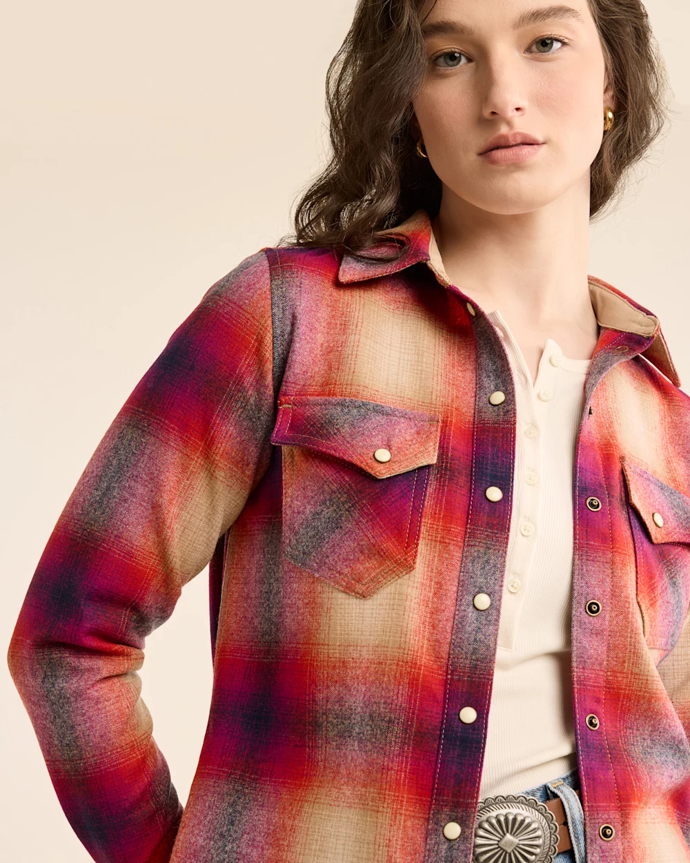 WOMEN'S PLAID GAMBLER SHIRT