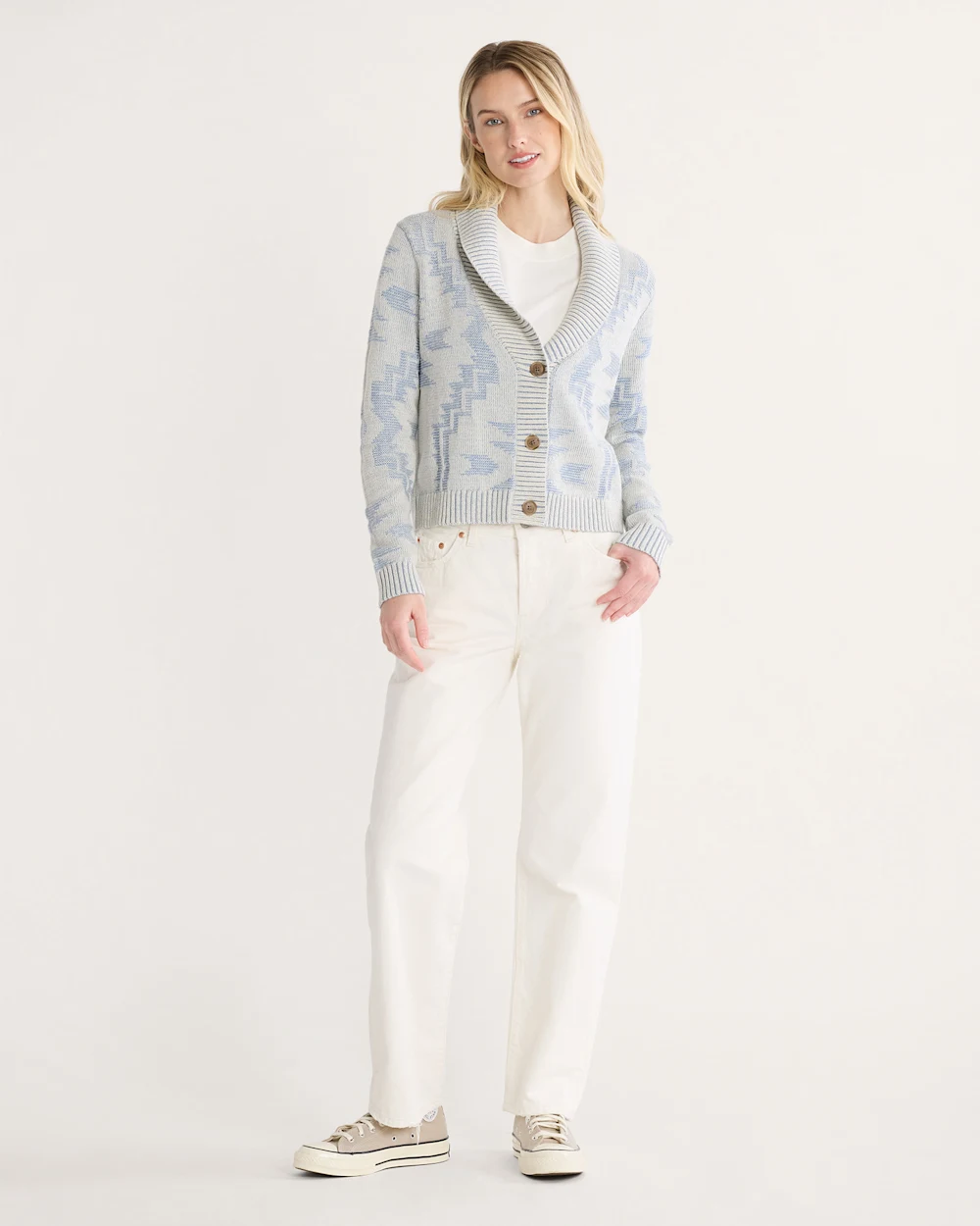 WOMEN'S TEXTURED COTTON CARDIGAN