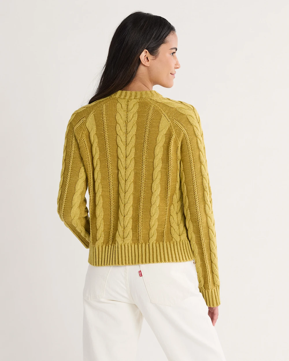 WOMEN'S COTTON CABLE SWEATER