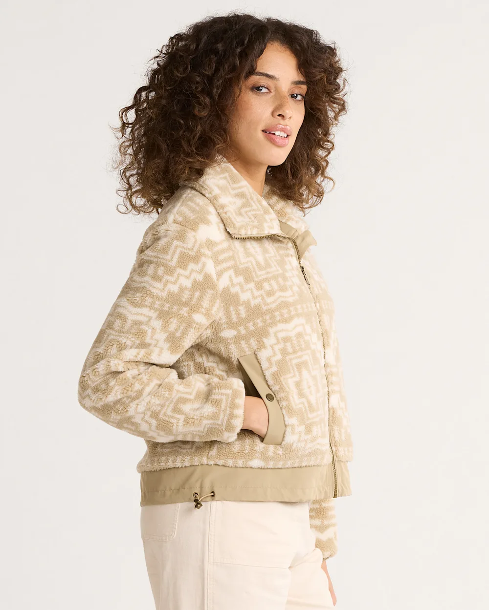 WOMEN'S HEATHER ZIP-FRONT FLEECE JACKET