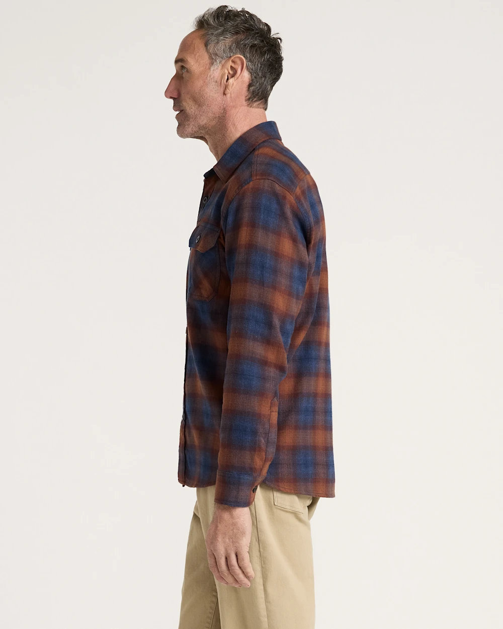 MEN'S PLAID BURNSIDE COTTON FLANNEL SHIRT