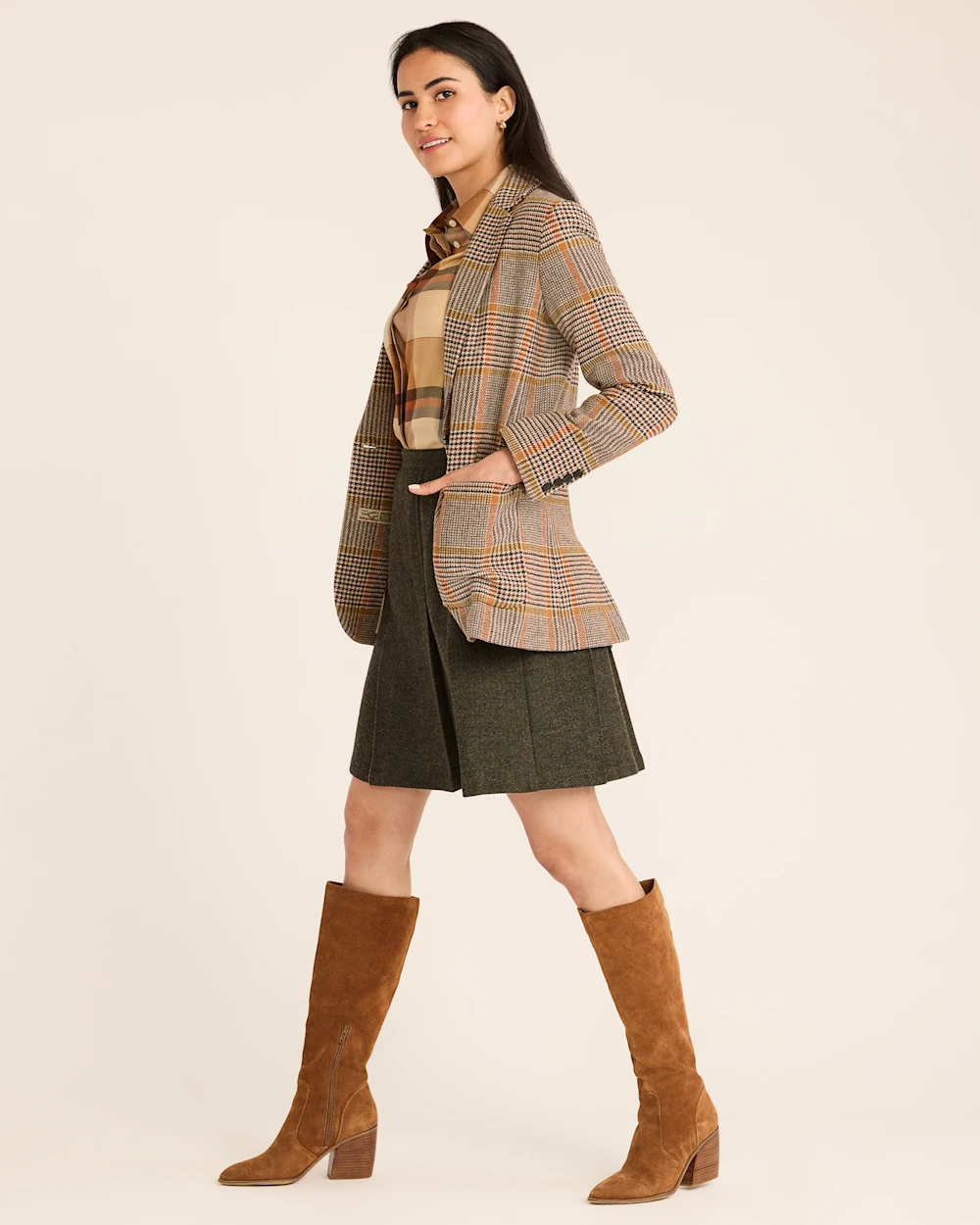 WOMEN'S DAVIS GLEN PLAID WOOL BLAZER