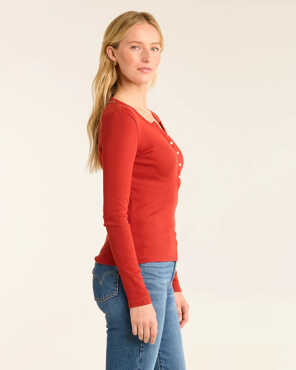 WOMEN'S LONG-SLEEVE PIMA COTTON HENLEY