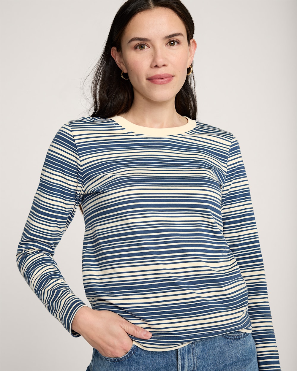 WOMEN'S LONG-SLEEVE STRIPE DESCHUTES TEE