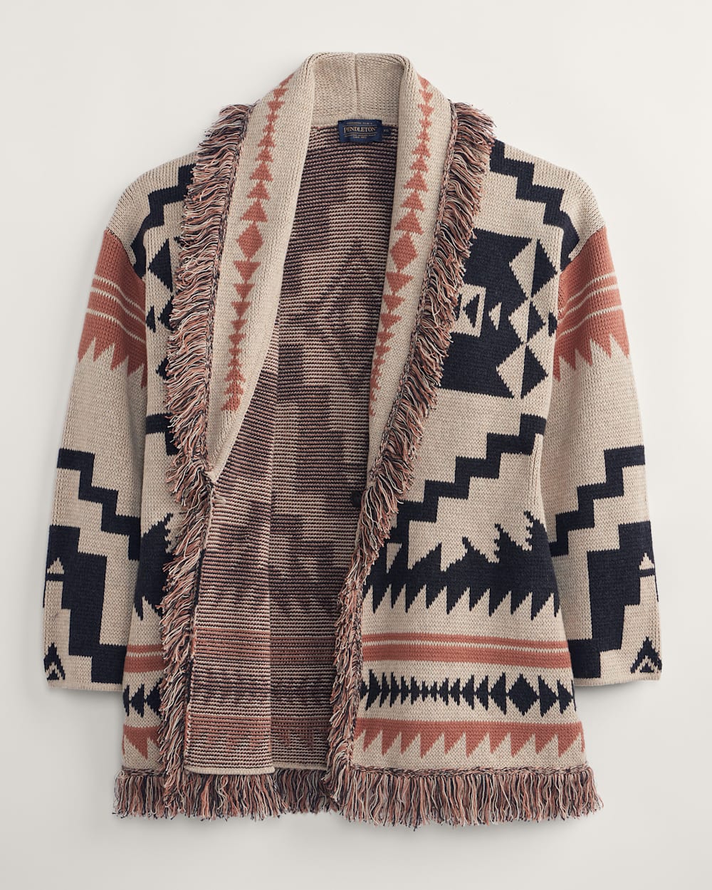 WOMEN'S GRAPHIC FRINGE CARDIGAN