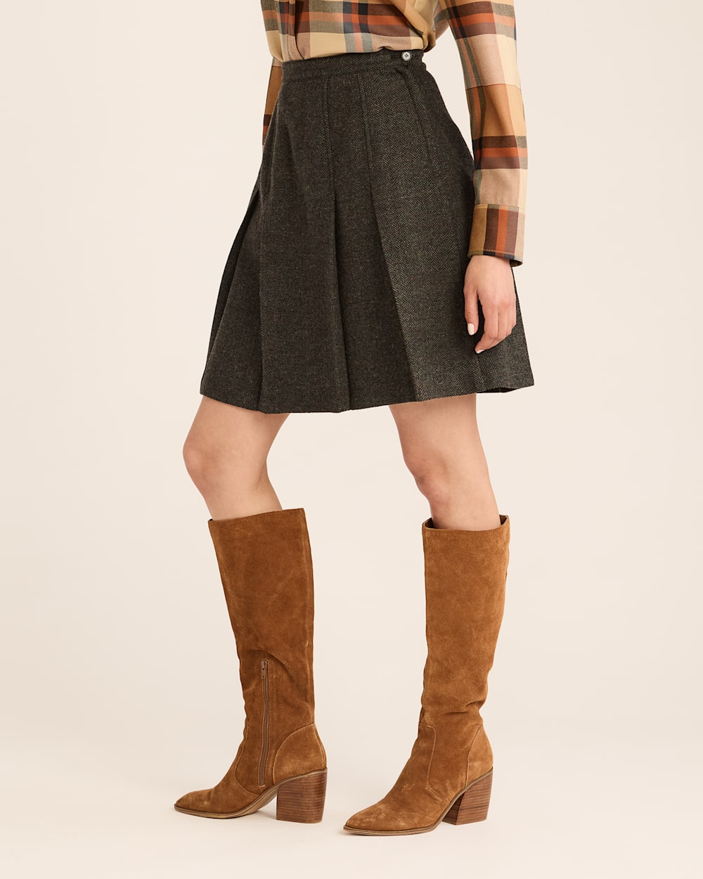 WOMEN'S BOX PLEAT WOOL SKIRT