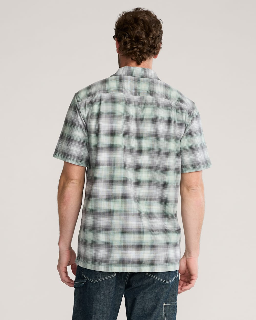 MEN'S SHORT-SLEEVE PLAID COTTON BOARD SHIRT