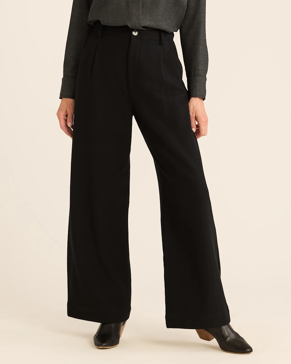WOMEN'S HERRINGBONE WOOL TROUSERS