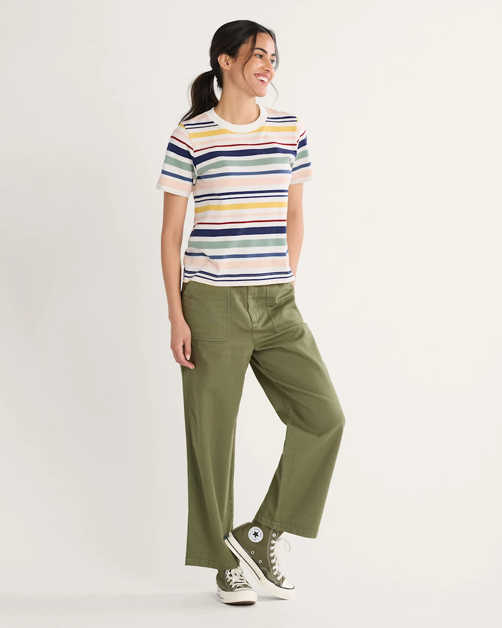 WOMEN'S DESCHUTES STRIPE TEE