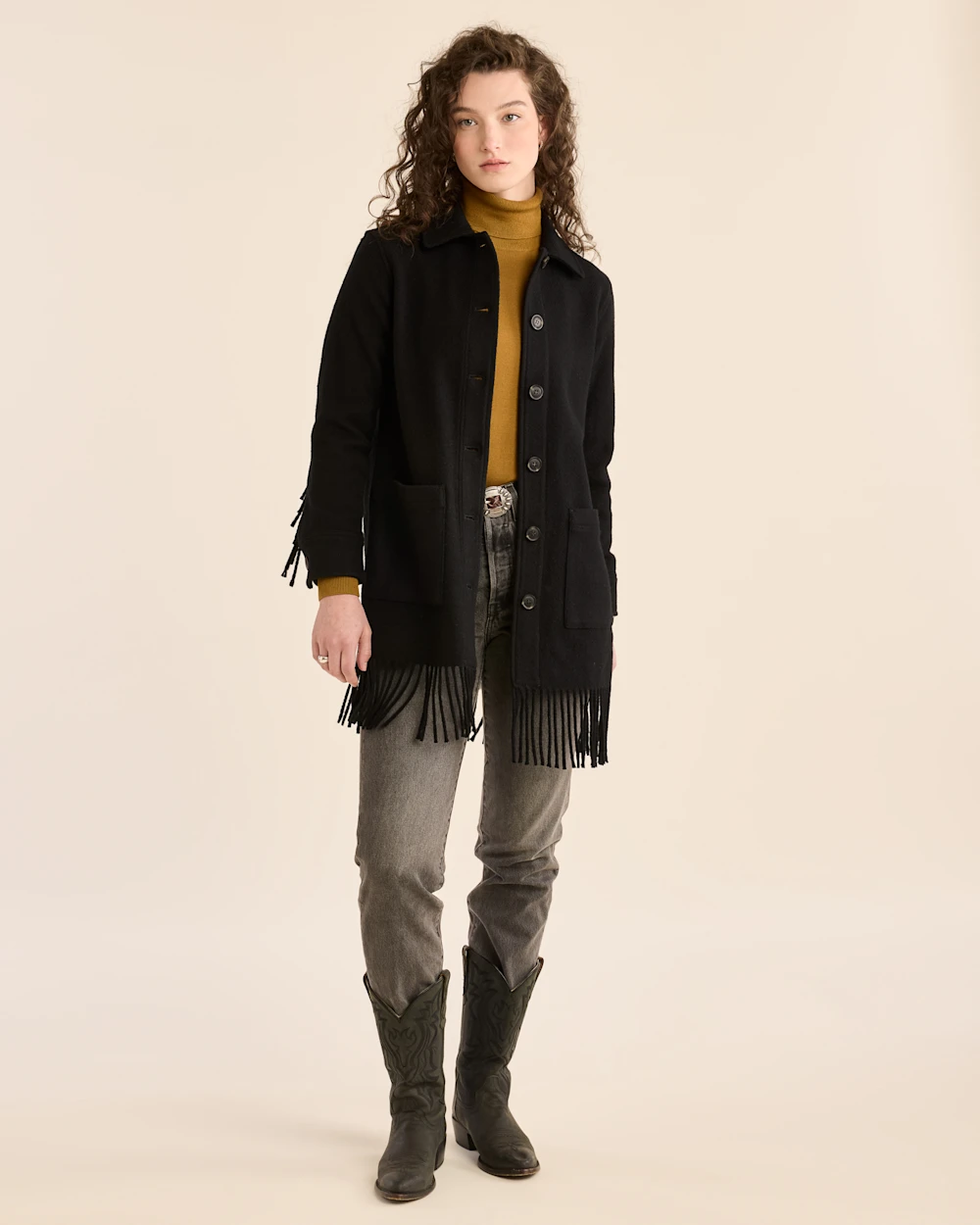 WOMEN'S JOLENE WOOL FRINGED JACKET
