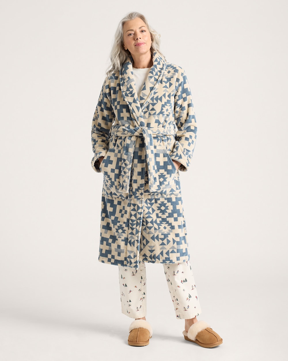 WOMEN'S BLUE RIDGE COTTON TERRY VELOUR BATHROBE