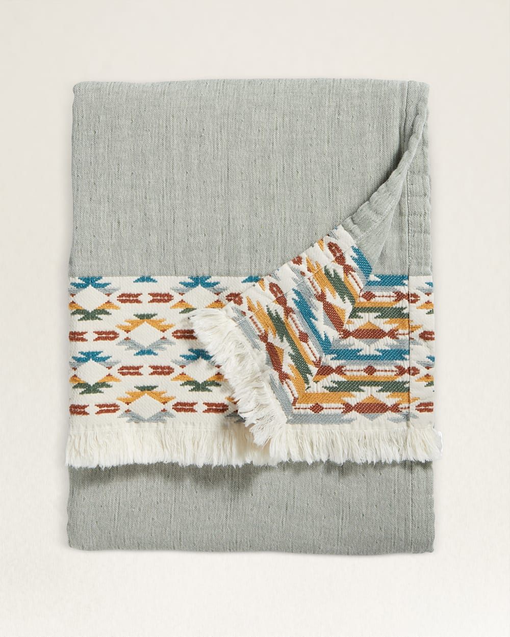 ORGANIC COTTON FRINGED THROW