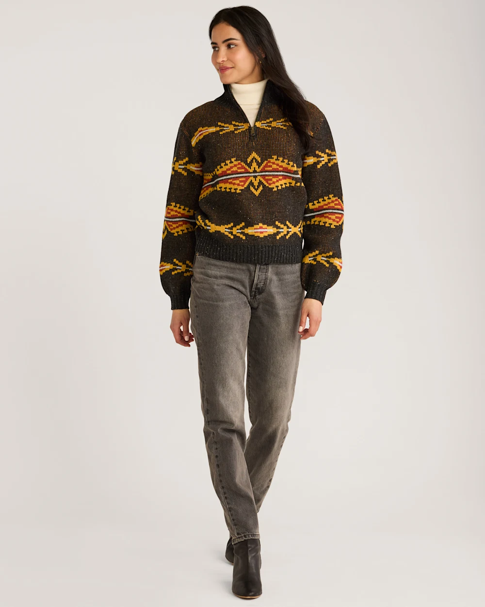 WOMEN'S QUARTER-ZIP MERINO SWEATER