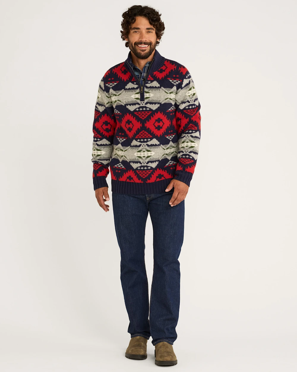 MEN'S NEHALEM QUARTER ZIP LAMBSWOOL SWEATER