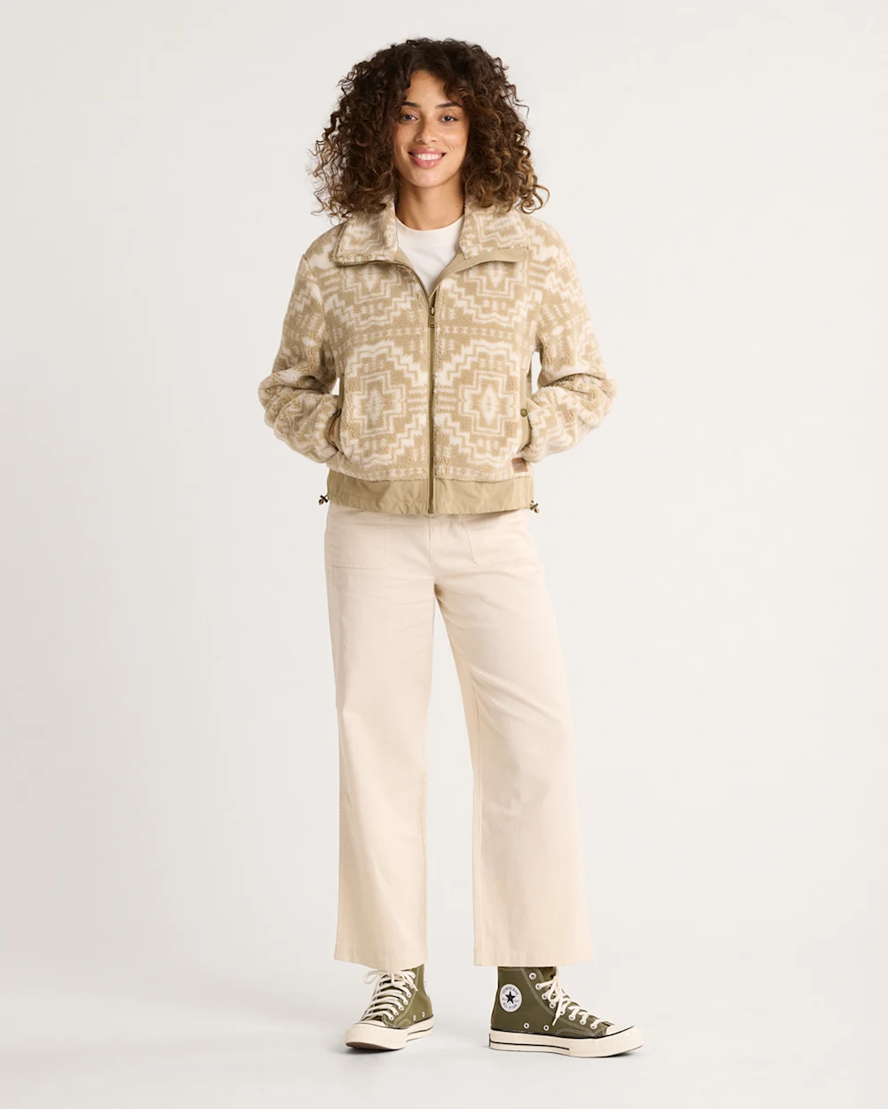 WOMEN'S HEATHER ZIP-FRONT FLEECE JACKET