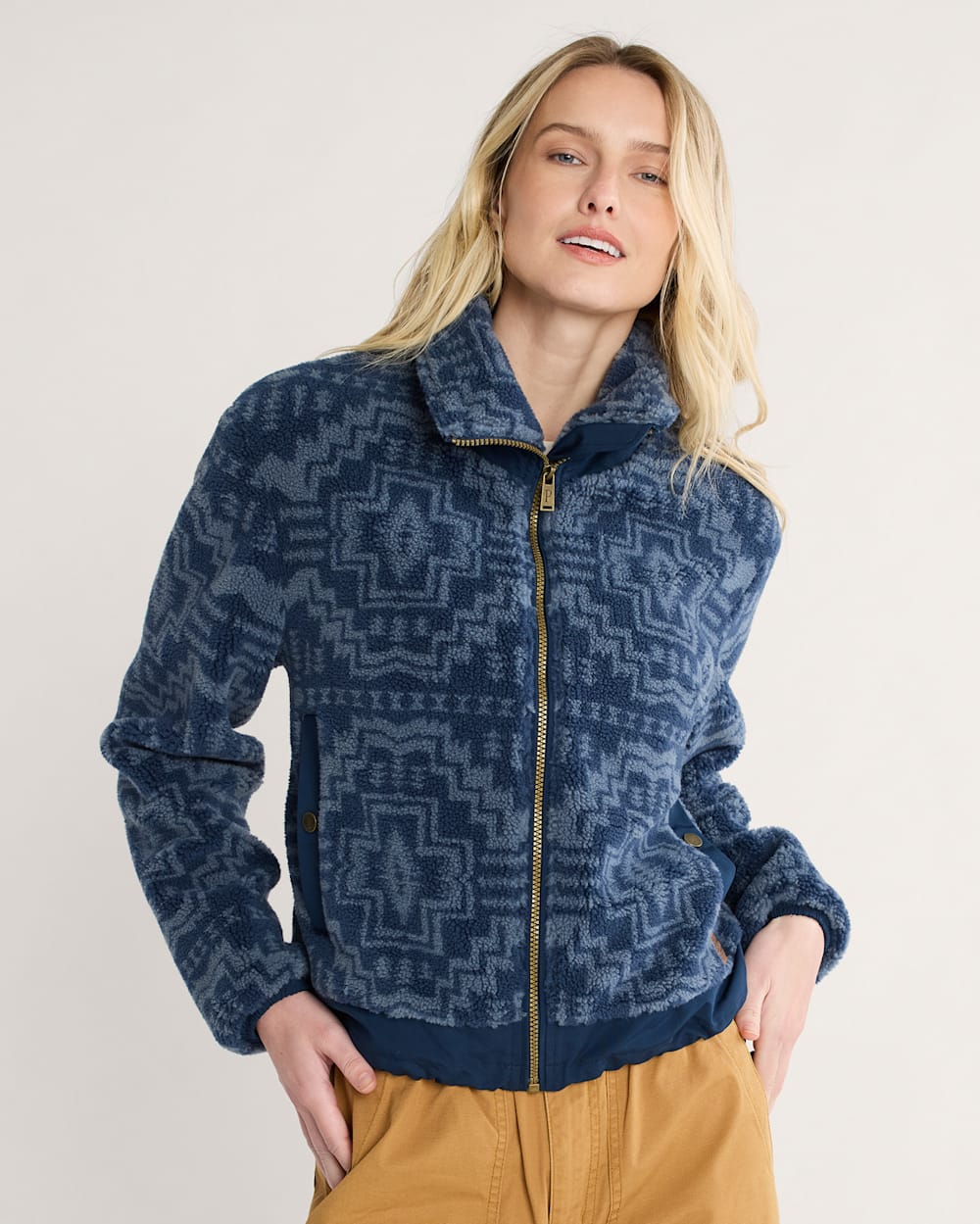 WOMEN'S HEATHER ZIP-FRONT FLEECE JACKET