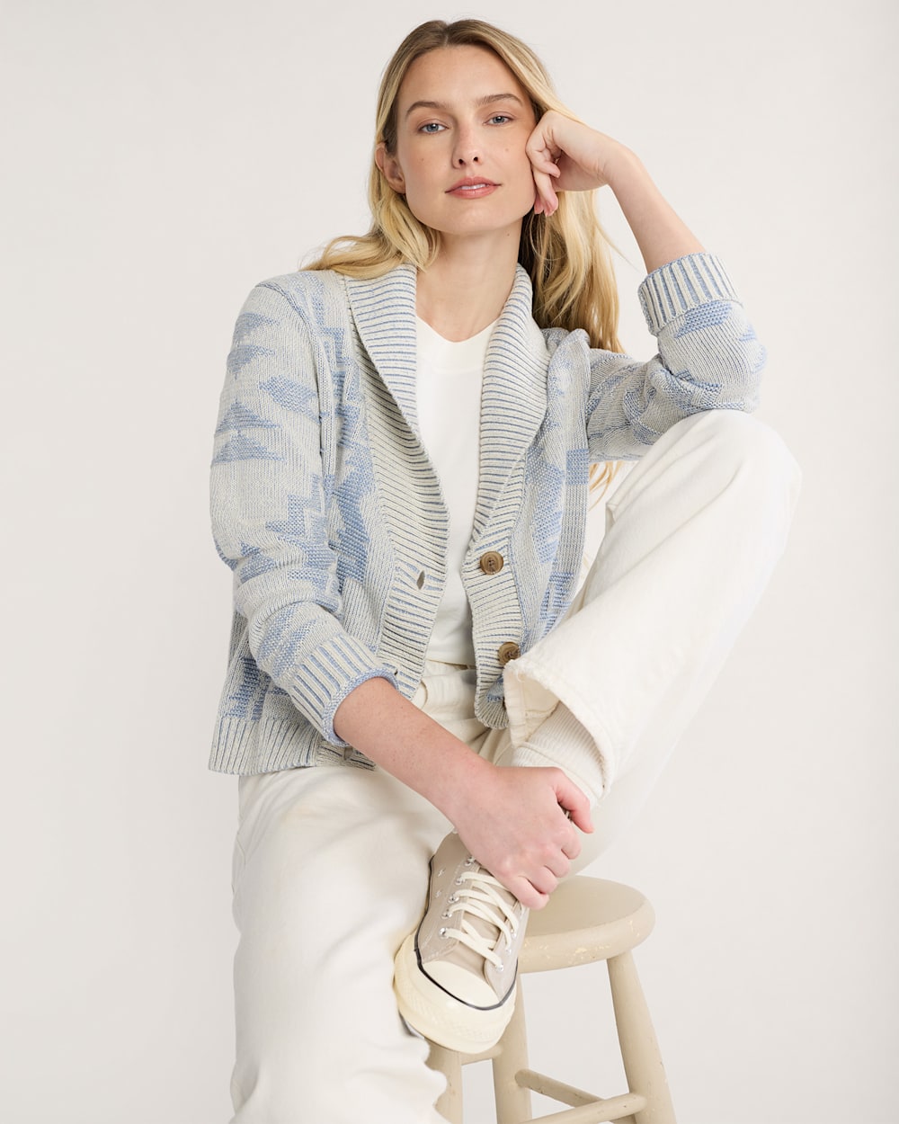 WOMEN'S TEXTURED COTTON CARDIGAN
