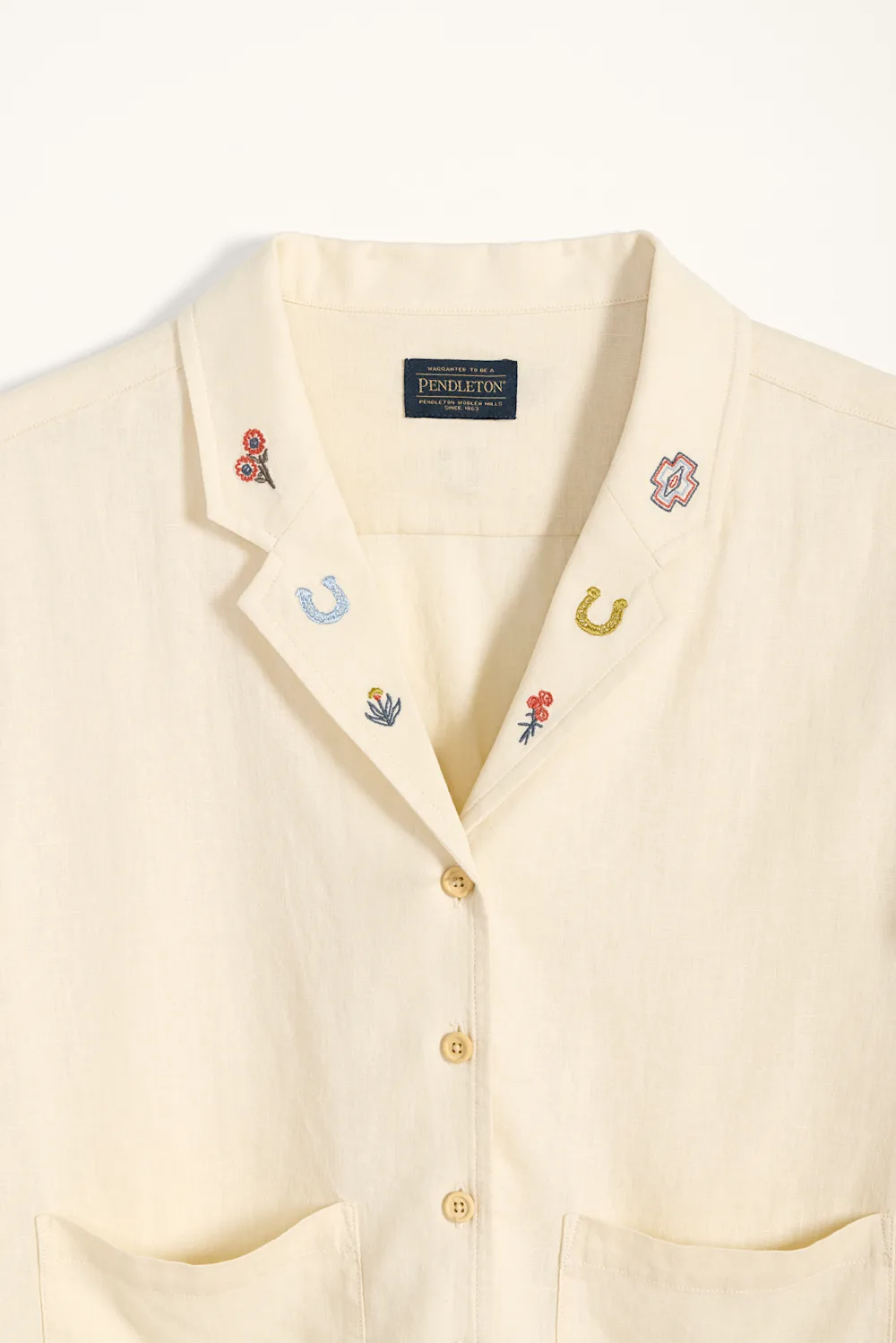 WOMEN'S EMBROIDERED LINEN SHIRT