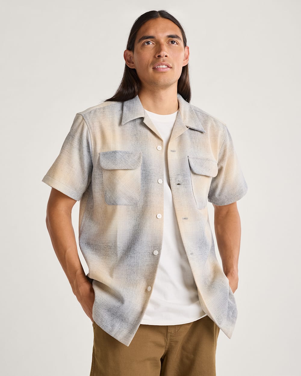 MEN'S SHORT-SLEEVE PLAID BOARD SHIRT