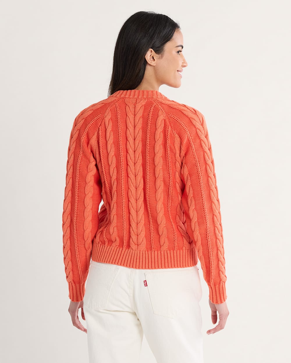 WOMEN'S COTTON CABLE CARDIGAN