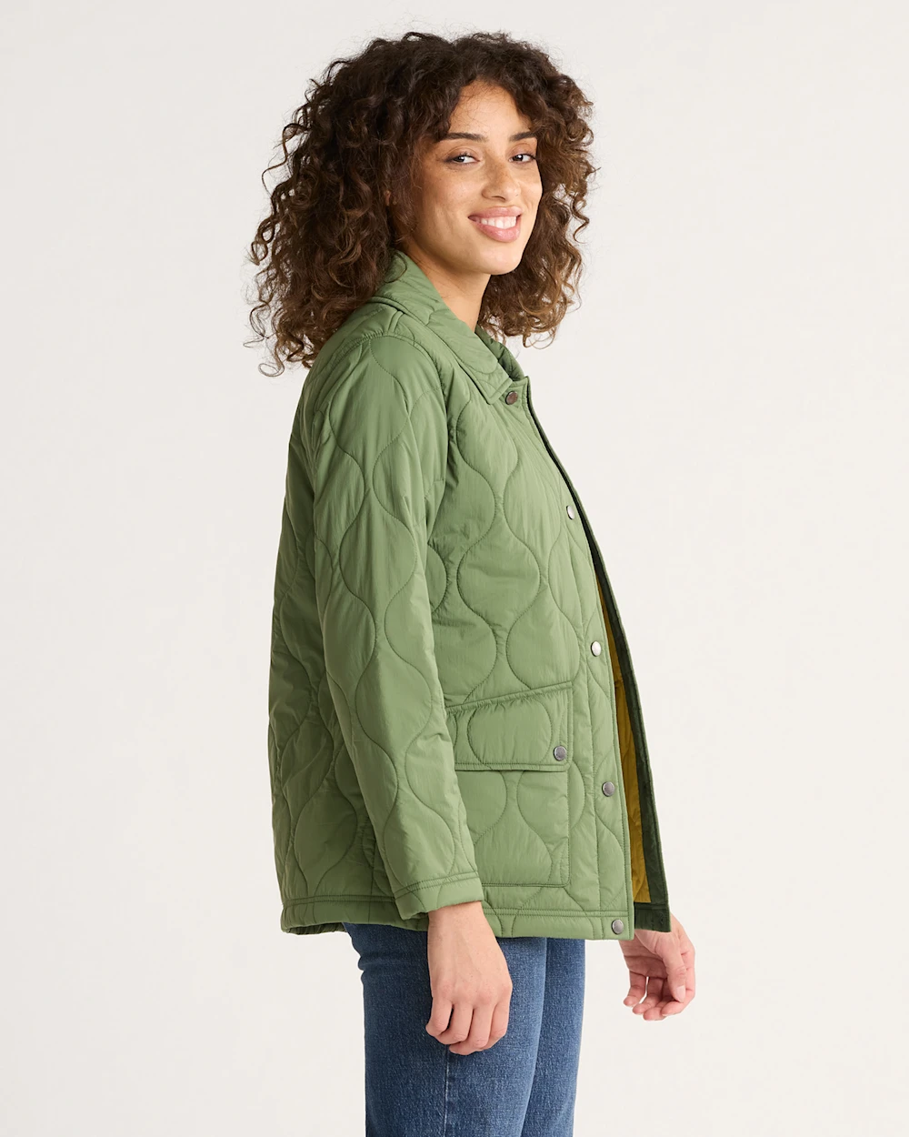 WOMEN'S MARIGOLD CRINKLE QUILTED BARN COAT