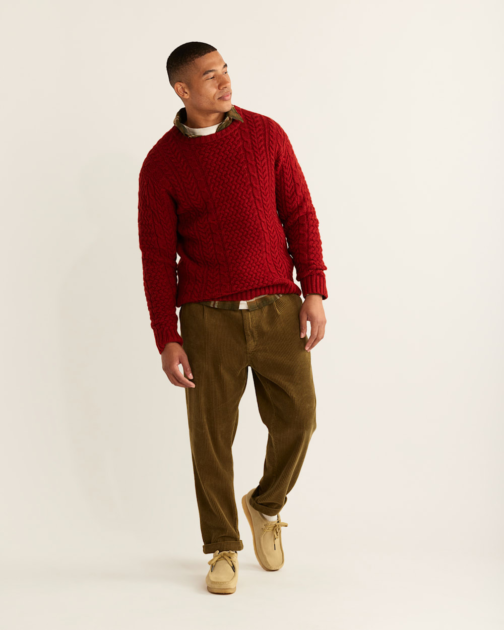 MEN'S SHETLAND COLLECTION FISHERMAN SWEATER