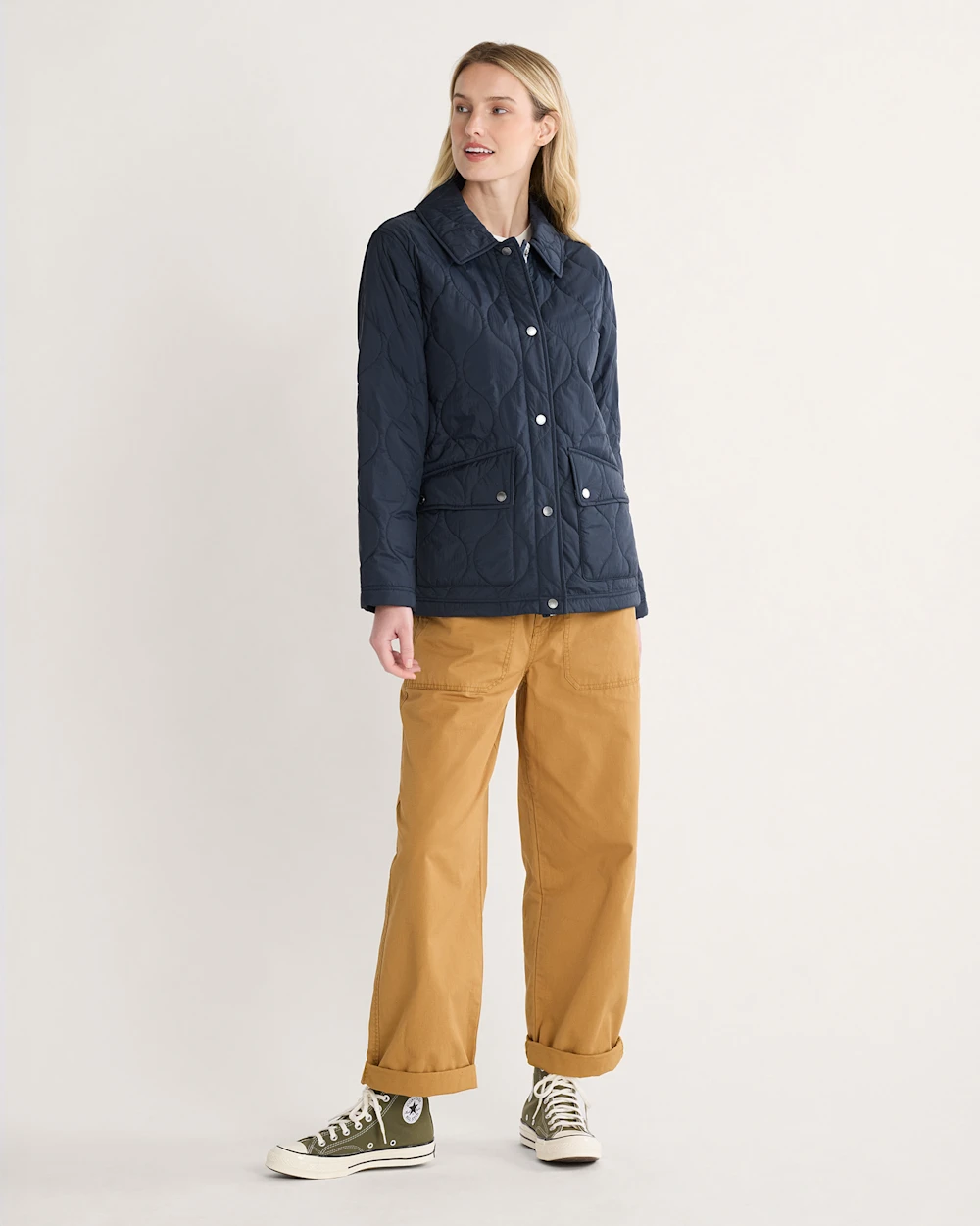 WOMEN'S MARIGOLD CRINKLE QUILTED BARN COAT