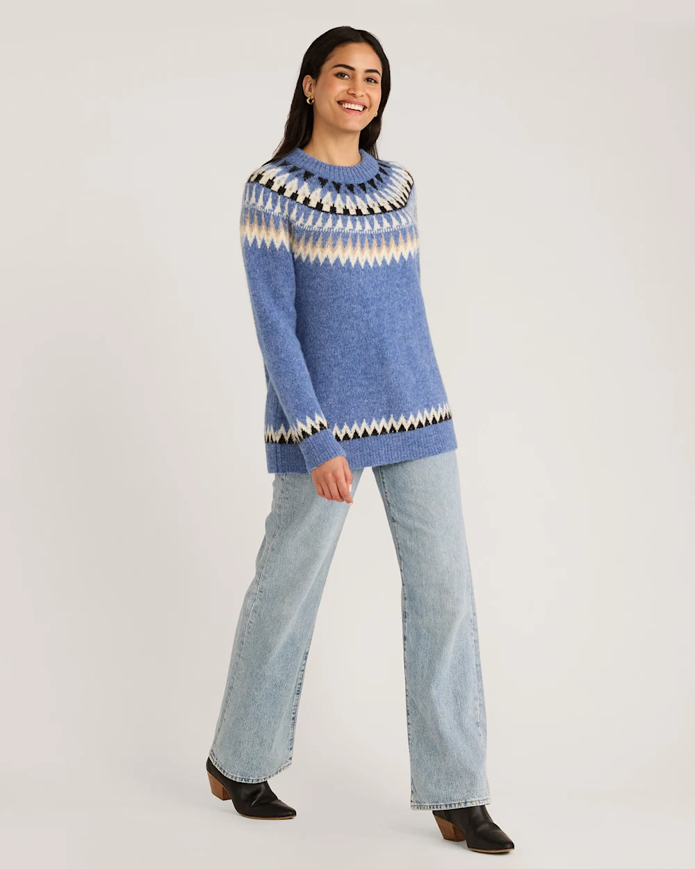 WOMEN'S OVERSIZED ALPACA FAIR ISLE SWEATER