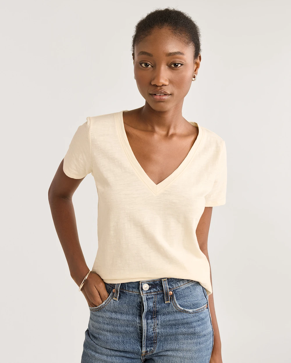 WOMEN'S SHORT-SLEEVE COTTON SLUB TEE