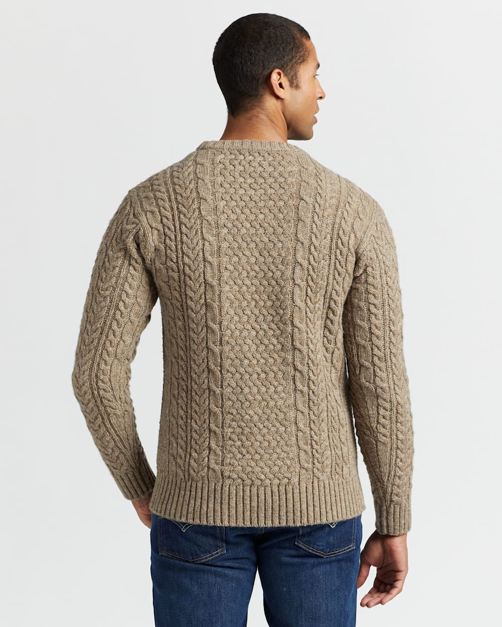 MEN'S SHETLAND COLLECTION FISHERMAN SWEATER