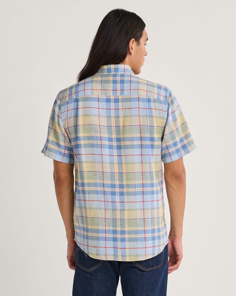MEN'S PLAID SHORELINE LINEN SHIRT