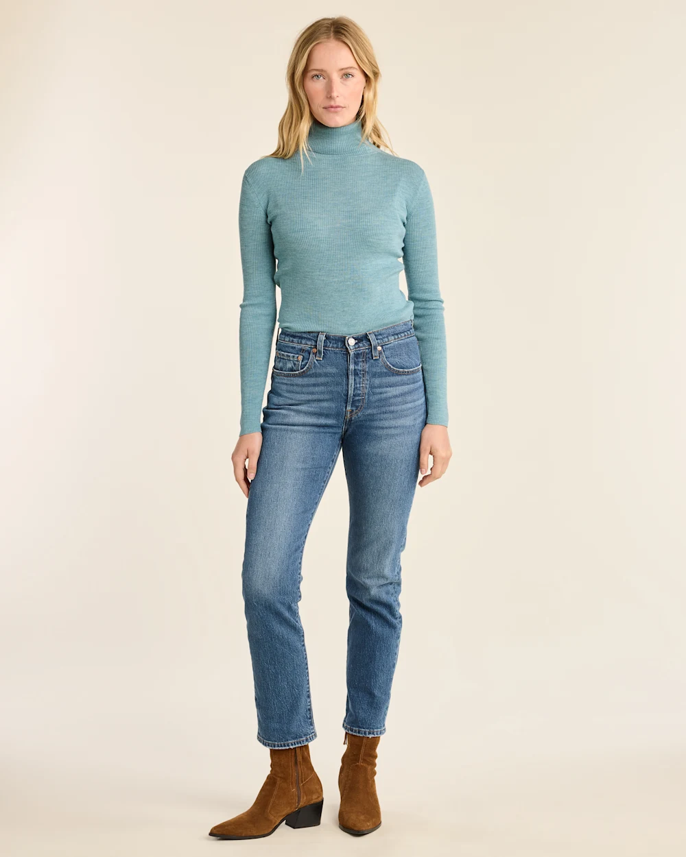 WOMEN'S FITTED MERINO TURTLENECK